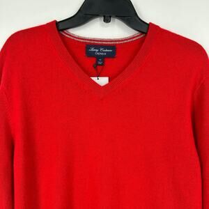 NWT Daniel Cremieux Cashmere Sweater Red Men’s M V Neck Luxury Knit Classic Soft